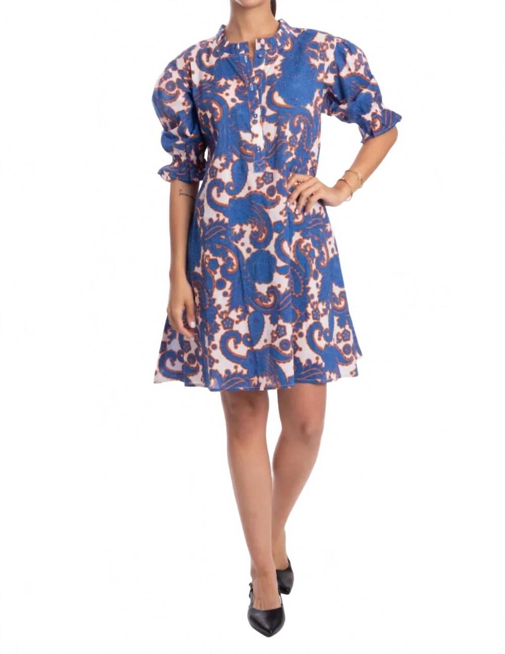 NEW BINDU lourdes mini dress in cobalt blue